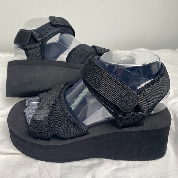 Seychelles NWOT Serenade Black Platform Sandals With Adjustable Straps & Velcro - Picture 8 of 8